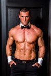 neo chippendale pose en pantalon avec manchette noeud papillon à Rennes 35