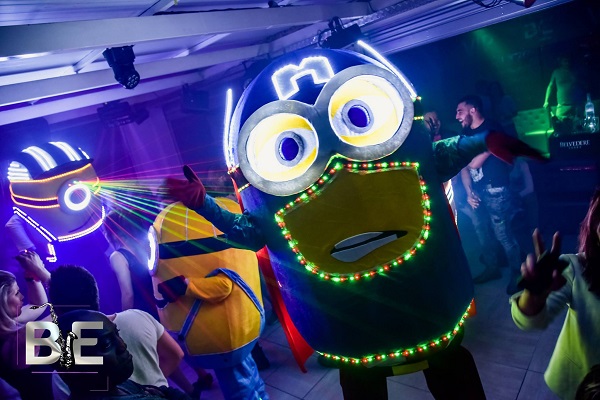 Earthradius Costume de robot avec éclairage LED pour danse et